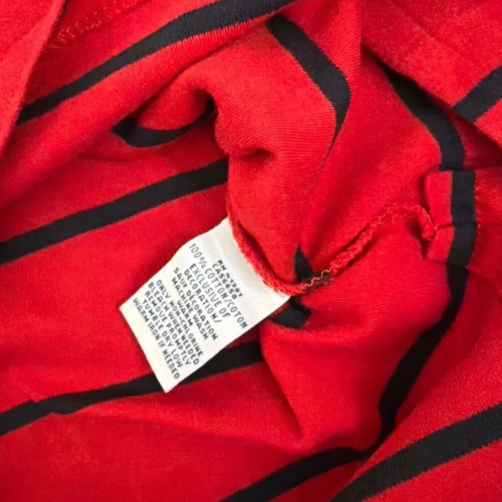 Polo Ralph Lauren Preppy Red Blue Striped Short Sleeve Shirt Size Men's Large